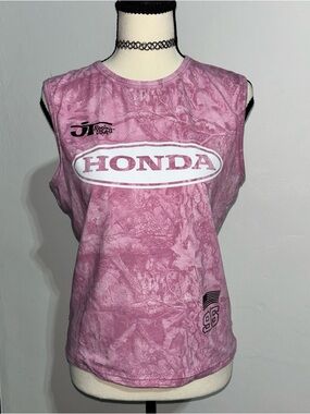 Honda Racing Pink Camo Cutout Back Tank L